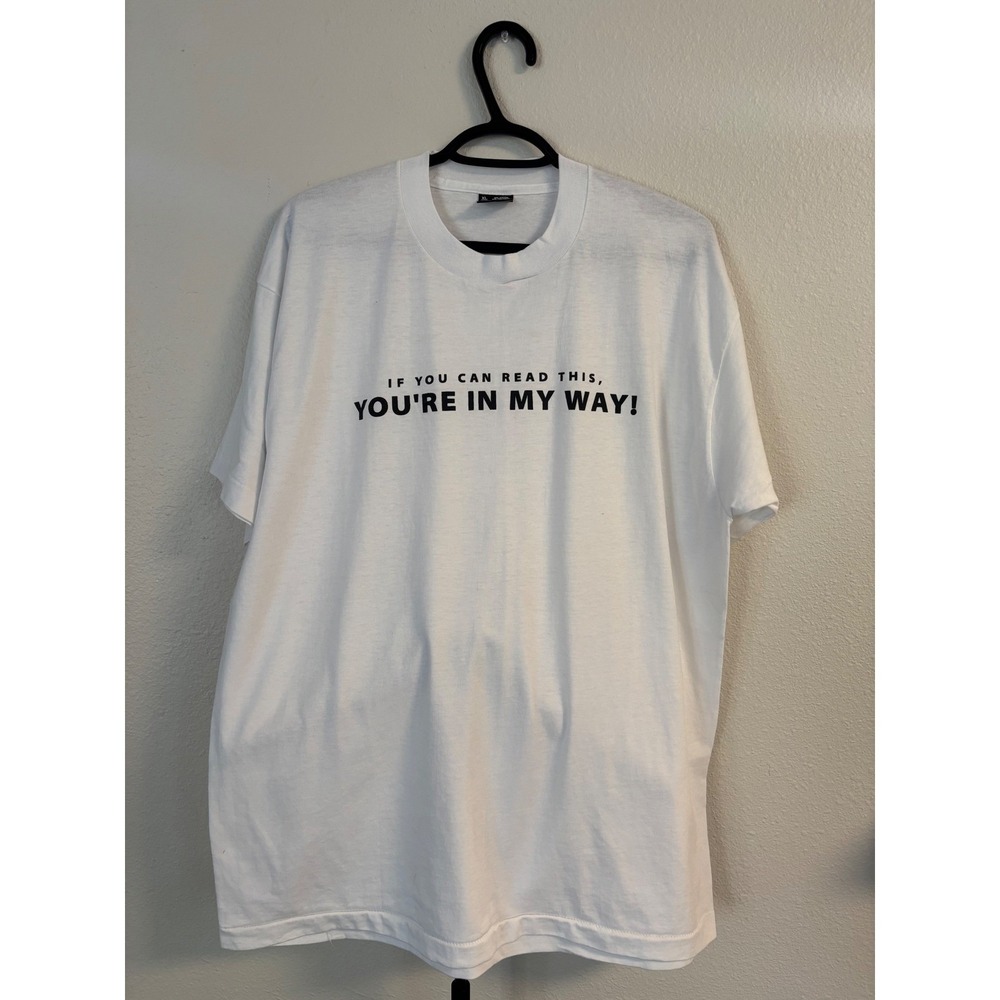 Vintage Fruit of the Loom Best T-Shirt XL White Funny Graphic Made in USA 90s - Picture 1 of 5